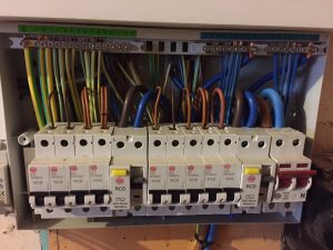 A picture showing all of the wiring within a Consumer Unit that has been safely installed by the electrical contractors at London Electricians