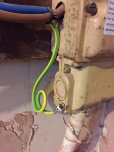 A picture showing electrical wiring as dealt with by electrical contractors
