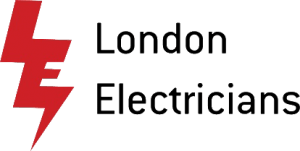 A picture of the London Electricians logo, accompanied by the company name in a simple, black font