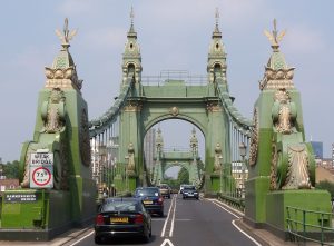 An image of Hammersmith Bridge, one of the landmarks of the Hammersmith & Fulham areas